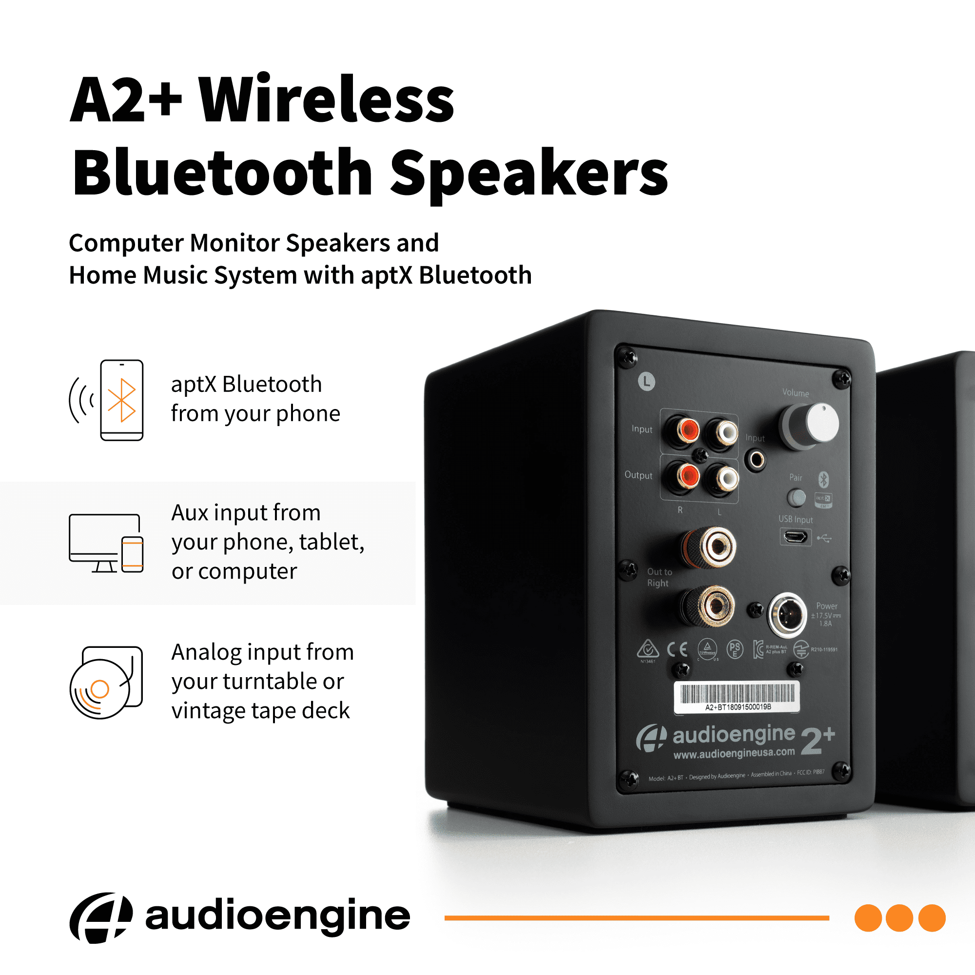 A2+ Wireless Bluetooth Computer Speakers - 60W Bluetooth Speaker 