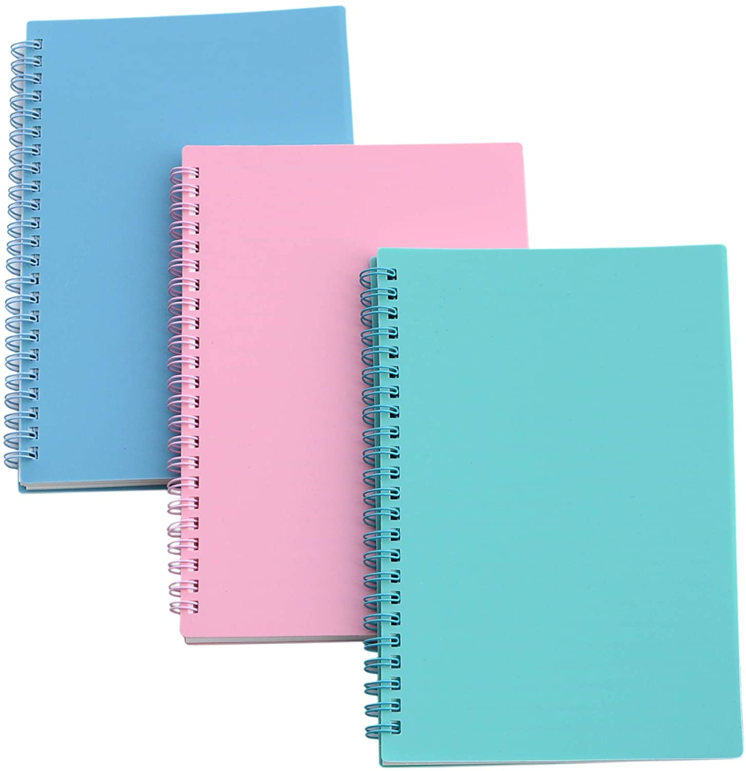 Ruled Notepad Spiral Poly Pastel Divider Wire Lined Journal Diary A5 Notebook
