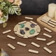 thumbnail image 4 of Juego de tablero de madera cuadriculado. Plato redondo grande con geometría sagrada. 25 palitos pequeños grabados con palabras inspiradoras. Platos espirituales de madera., 4 of 5