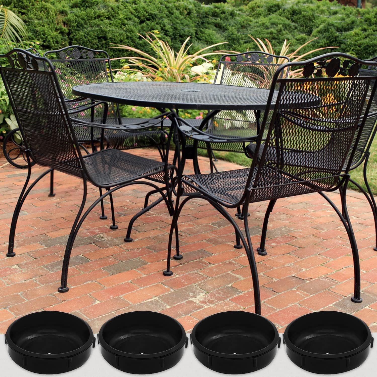 Wrought Iron Patio Furniture Glides 1 1 2 Outdoor Patio Floor Protectors Plastic Replacement Round Inserts 24 Walmart