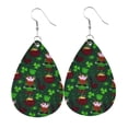 thumbnail image 2 of Pendientes para mujer, regalos para mujer, moda femenina, pendientes con estampado de gota verde del Día de San Patricio, pendientes de botón para mujer., 2 of 2