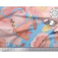 thumbnail image 2 of Soimoi Blue Poly Georgette Fabric Leaves & Floral Print Fabric by Yard 42 Inch Wide, 2 of 3