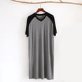 thumbnail image 6 of APEXFWDT Men's Big&Tall V-Neck Nightshirt Raglan Short Sleeve Sleepshirt Loose Fit Comfy Pajama Sleepwear,Gray, 6 of 6