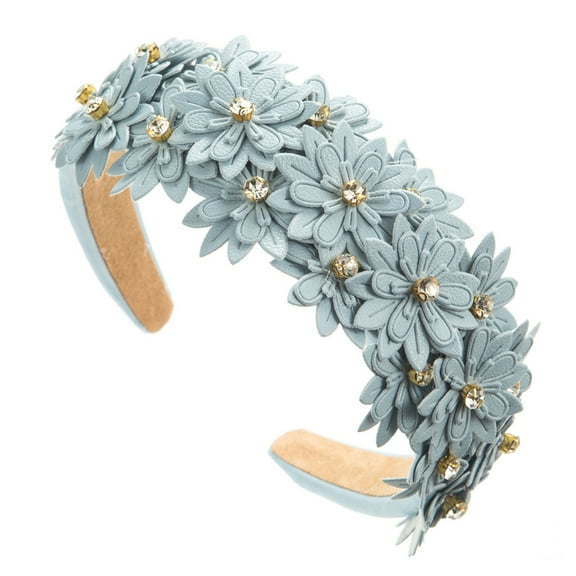 FENOHREFE Leather Hairband with Multiple Layer Flower Headband Soft and Comfortable Headwear Suitable for Various Hairstyles