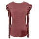 thumbnail image 3 of Blusa informal de manga larga con cuello redondo y botones para mujer, poliéster, para primavera/otoño, tallas S-XXL, 3 of 3