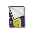 thumbnail image 2 of Love Soft Flannel Fleece Throw Blanket, Rocket Goes to the Space I Love You to the Moon and Back Words Stars Design, Cozy Plush for Indoor and Outdoor Use, 50" x 60", Yellow Indigo, by Ambesonne, 2 of 6