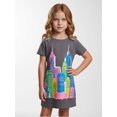 thumbnail image 2 of Girls Fashion Casual Dress Comfort-Fit Short Sleeve Everyday Dress Comfortable Everyday Wear for Young Girls Age 5-13 Activewear, 2 of 6