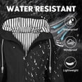 thumbnail image 5 of Women's Waterproof Windproof Rain Jacket Hooded Loose Fit Coat With Pocket Outdoor Casual Jacket Raincoat for Hiking Travel | CSEONE,Black XL, 5 of 9