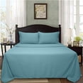 thumbnail image 2 of 4 PC Bed Sheets Set, 100% Egyptian Cotton, 800 Thread Count, 15 Inch Deep Pocket on Fitted Sheet, Light Blue Solid King Size, 2 of 5