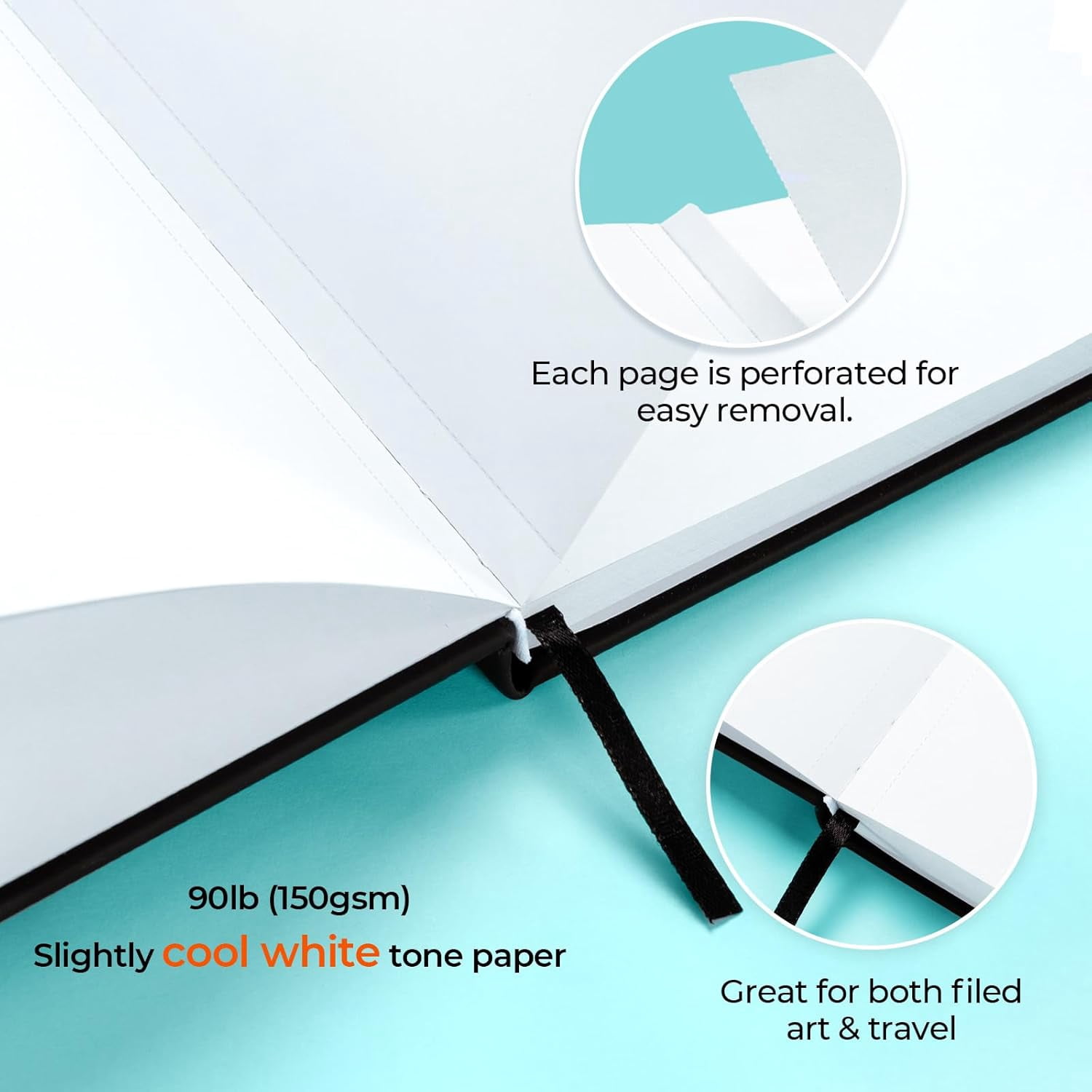 Ohuhu Double-Sided Marker Pad, 8.3"x8.3",60 Sheets/120 Pages, 90 lb/150 GSM Smooth Paper, Hardcover Sketchbook for Alcohol Markers & Paints
