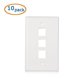 thumbnail image 1 of Cable Matters, placa de pared con conector Keystone Cat5e y Cat6 de 3 puertos de perfil bajo, paquete de 10 en blanco, 1 of 2