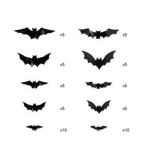 Konghyp Three-dimensional Halloween LED Night Light Bats Holiday Party Decoration, PVC Wall Stickers, Indoor Outdoor Decor, Glow in the Dark Bats for Halloween Festivities