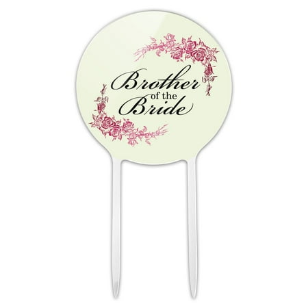 Acrylic Wedding Floral Brother Of The Bride Cake Topper Party Decoration for Wedding Anniversary Birthday
