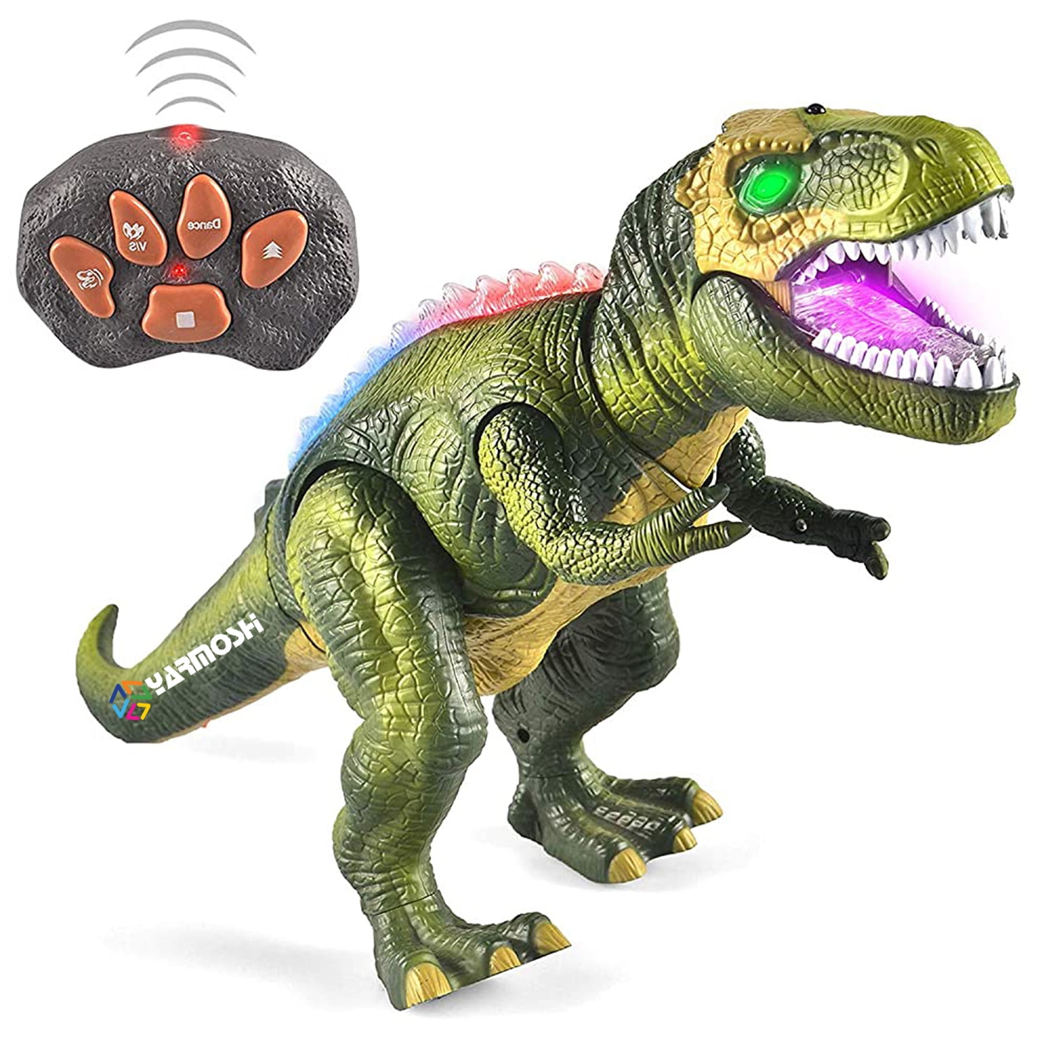 YARMOSHI RC Dinosaur Robot Remote Control USB Charger Lights Up and
