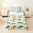 thumbnail image 2 of Manfei Fishing Gear Fish Twin Sheets, Cartoon Sealife Bedding, Teal Golden, 3pcs, 1 Flat Sheet, 1 Fitted Sheet and 1 Pillowcase, 2 of 6