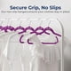 thumbnail image 3 of Ganchos de Terciopelo Premium Serenelife, Ahorradores de Espacio, Resistentes, con Gancho Metálico Giratorio de 360°, para Trajes, Pantalones y Vestidos, Morado, Pack 10, 3 of 6