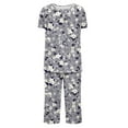 thumbnail image 4 of FAFWYP Women's 2 Piece Pajamas Sets Floral Printed Pj Sets Soft Sleepwear Short Sleeve Crewneck Tops & Capri Pants Lounge Sets Nightwear, S-3XL, 4 of 5
