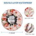 thumbnail image 3 of Shower Caps,Red Strawberry Plants Fruit Cat Flower Pink Pattern Waterproof Shower Cap for Women 4 Pieces,Double Reusable Hair Cover for Shower PEVA Elastic Stretch Hem, 3 of 7