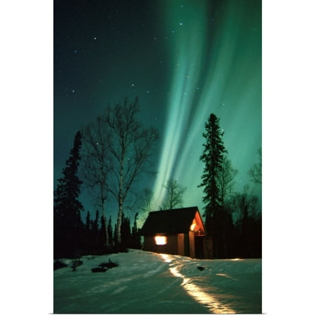 Great Big Canvas Northern Lights Over Cabin Scotty Lake