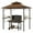 Coffee, variant on Demifill Outdoor Double-Tiered Grill Shelter Canopy with 2 Shelves and 7 Hooks, Grill Shelter for Outdoor, Red
