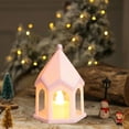 thumbnail image 6 of AuroraX Flameless Hanging Candle Lantern Pink Christmas House Led Candle Holders Decorative Vintage Romantic Valentines Day Creative Desktop Ornament Gifts for Table Centerpieces Dining Wedding Decor, 6 of 6