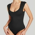 thumbnail image 3 of SOMER Women Bodysuit 2 Piece Slim-Fit V-Neck Sleeveless Sexy Casual Jumpsuits Black+White, 3 of 7