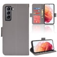 thumbnail image 1 of Wallet Case for Samsung Galaxy S23 Plus, Soft Silicone Lychee Pattern PU Leather Shockproof Flip Cover with Card Slots Holder Magnetic Clasp Lock Drop Resistant Kickstand Phone Case,Gray, 1 of 7