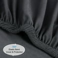 thumbnail image 6 of Unique Bargains Soft 190GSM Queen 16 Inch Deep Pocket Fitted Sheets Dark Gray Full, 6 of 8