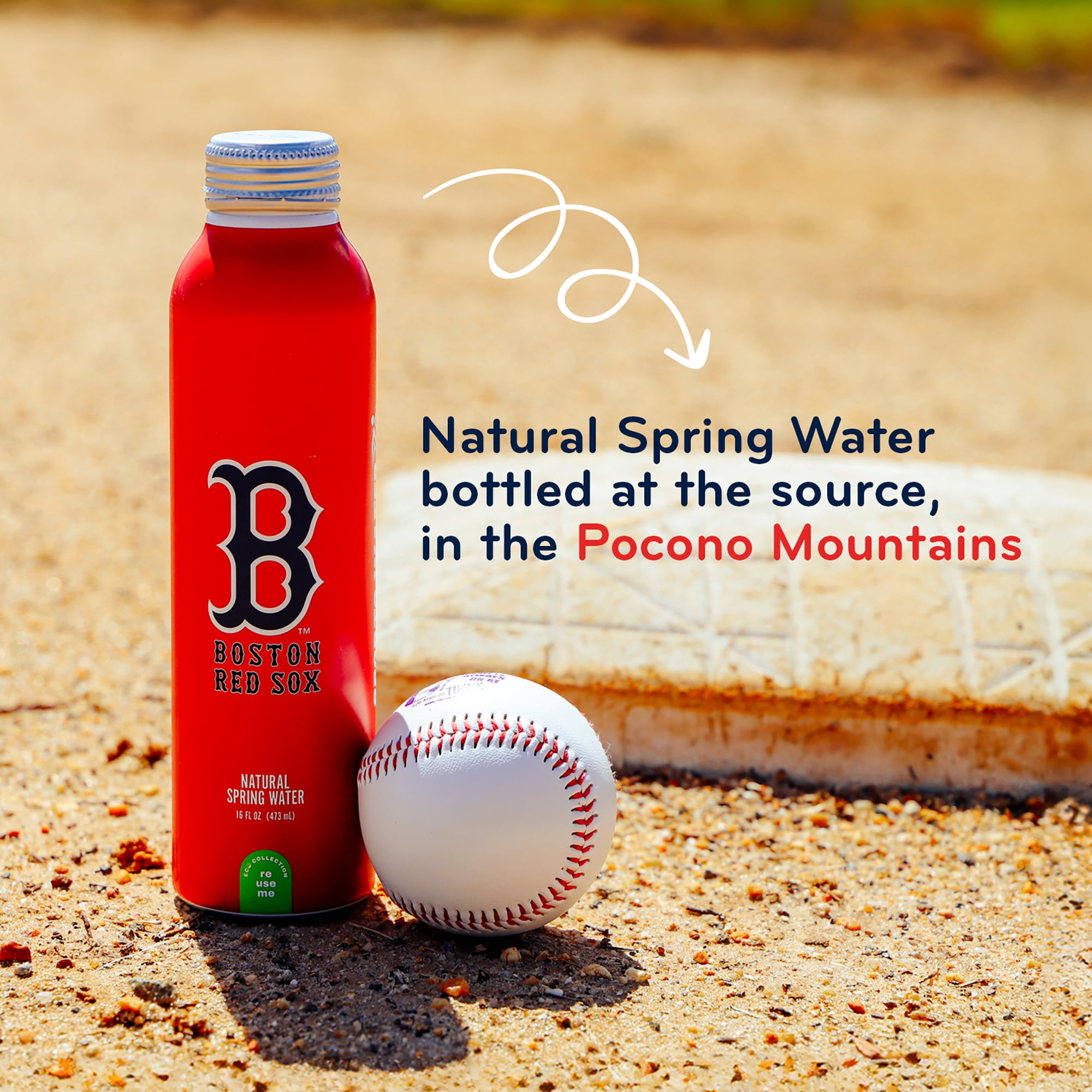 Sports Water Boston Red Sox Aluminum, Bottled Spring Water, 12 X 16.9 oz