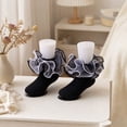 thumbnail image 4 of CHCNHAC 3 Pairs Baby Girl Lace Socks, Black Cotton Ruffle Socks for Infants, Soft Princess Frilly Socks for Ballet Dance & Photo Props, 4 of 6