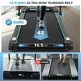 thumbnail image 3 of 2 in 1 Walking Pad Treadmill with Adjustable Handles, 2.5HP Under Desk Treadmill, Portable Folding Treadmills with Incline, Large Running Area, Creative LED Display, 0.6-7.5MPH, 3 of 8