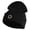 Black, variant on Gold Star of David Iron on Patched 12 Inch Long Knitted Beanie - Black OSFM