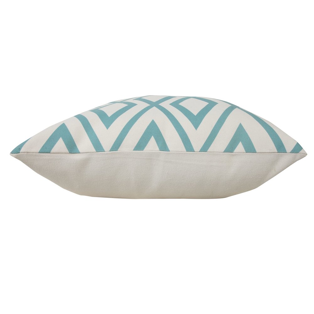 Harlow Hill Aqua Blue/Off-White Geometric Contemporary Recycled P.E.T. Throw Pillow Cover, 20" x 20"