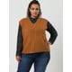 thumbnail image 3 of Suéteres de talgrande pamujer Chaleco con cuello en V Cable Estilo de muy buen gusto Jersey sin mangas Suéter Chalecos marrón L, 3 of 6