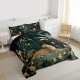 thumbnail image 3 of Feelyou Jungle Leopard Animal Queen Comforter Set, Wildlife Cheetah Lover Bedding Sets, Rustic Leaf Flower Reversible Bedding Comforter Set, Super Cozy Room Decor, 3 Pieces, 3 of 8