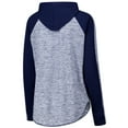 thumbnail image 3 of Women's G-III 4Her by Carl Banks Navy Michigan Wolverines Underdog Bling Raglan Long Sleeve Hoodie T-Shirt, 3 of 3
