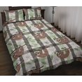 thumbnail image 1 of Sloth Pattern Fondo de rayas Juego de cama edredón, 1 of 5