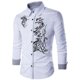 thumbnail image 1 of Camisas Para Hombre Manga Corta Baje Top Long Casual Print Blouse Collor Slim Men T camisa de manga Men camisas (White, M), 1 of 3