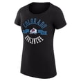 thumbnail image 2 of Women's G-III 4Her by Carl Banks Black Colorado Avalanche Super-Slim Fit Lightweight City Graphic Sport Crewneck T-Shirt, 2 of 3