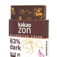 thumbnail image 2 of KakaoZon Dark Chocolate Bars | 63% Dark Chocolate with Goldenberries | Gluten-Free | Vegan | Non-GMO | Free of all major allergens | Fairly Traded |5 Bars, 2 of 3