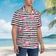 thumbnail image 3 of Sikiie Flamingos Print Men's Hawaiian Shirt, Summer Beach Button Pocket Short Sleeve T-Shirt,X-Large, 3 of 7