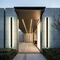 thumbnail image 3 of Pinsurad Modern Outdoor Wall Light Classic Black White Metal Frame LED Sconce, 3 of 5