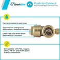 thumbnail image 4 of SharkBite 1/2 Inch 90 Degree Elbow with Drain Vent, Push to Connect Brass Fitting, PEX Pipe, Copper, CPVC, PE-RT, HDPE, U5248LFA, 4 of 5