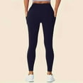 thumbnail image 6 of Feancey Women's Leggings with Pockets Soft Stretchy High Waisted Yoga Tights Slim Fit Quick Dry Running Workout Pants Cozy Athletic Pants Summer Sales Clearance Navy S, 6 of 10