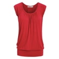 thumbnail image 4 of Made by Johnny Women's Solid Short Sleeve Sweetheart Top XXL RED, 4 of 6
