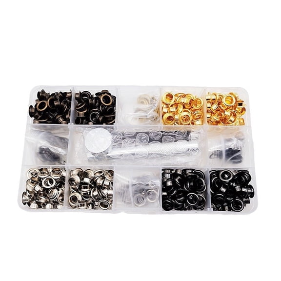 Grommets Eyelets Kits with Punch Tool, Metal Grommet Kits for Fabric Curtains