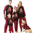 thumbnail image 5 of Conjuntos de pijamas familiares a juego TIMIFIS Pijamas navideños con camiseta de manga larga con ciervo y pantalones a cuadros Ropa de estar por casa para, 5 of 5