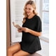 thumbnail image 4 of Ekouaer Women's Maternity Pajamas Sets 2 Piece Outfits Short Sleeve Shirts and Biker Shorts Pregnancy Loungewear Mama Clothes, 4 of 4