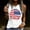 White, variant on Independence Day POROPL Womens T Shirts , Womens Graphic T Shirts Crew Neck Sleeveless Shirt