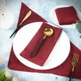 thumbnail image 4 of Fingercraft Dinner Napkins, 100% Cotton Dual Color Twill Chambray Hemstitched Cloth Napkin, 20in x 20in, 12 Pack, Burgundy Black, 4 of 7